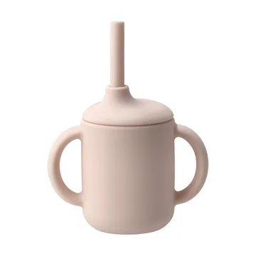 Idun mugg med sugrör silikon 120 ml - Blush - Scandi Living