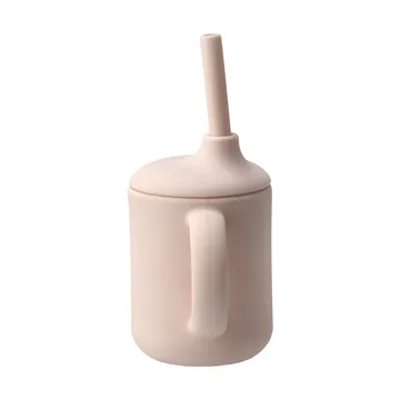 Idun mugg med sugrör silikon 120 ml - Blush - Scandi Living