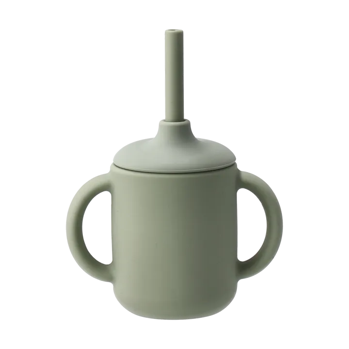 Idun mugg med sugrör silikon 120 ml - Green - Scandi Living