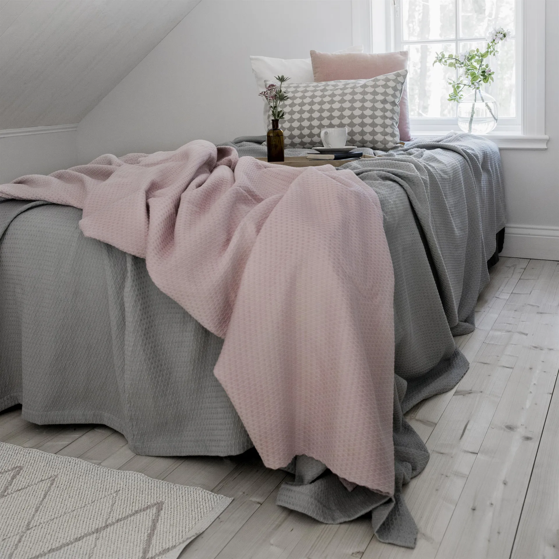 Kimono överkast 139x260 cm, dusty rose (rosa) Scandi Living