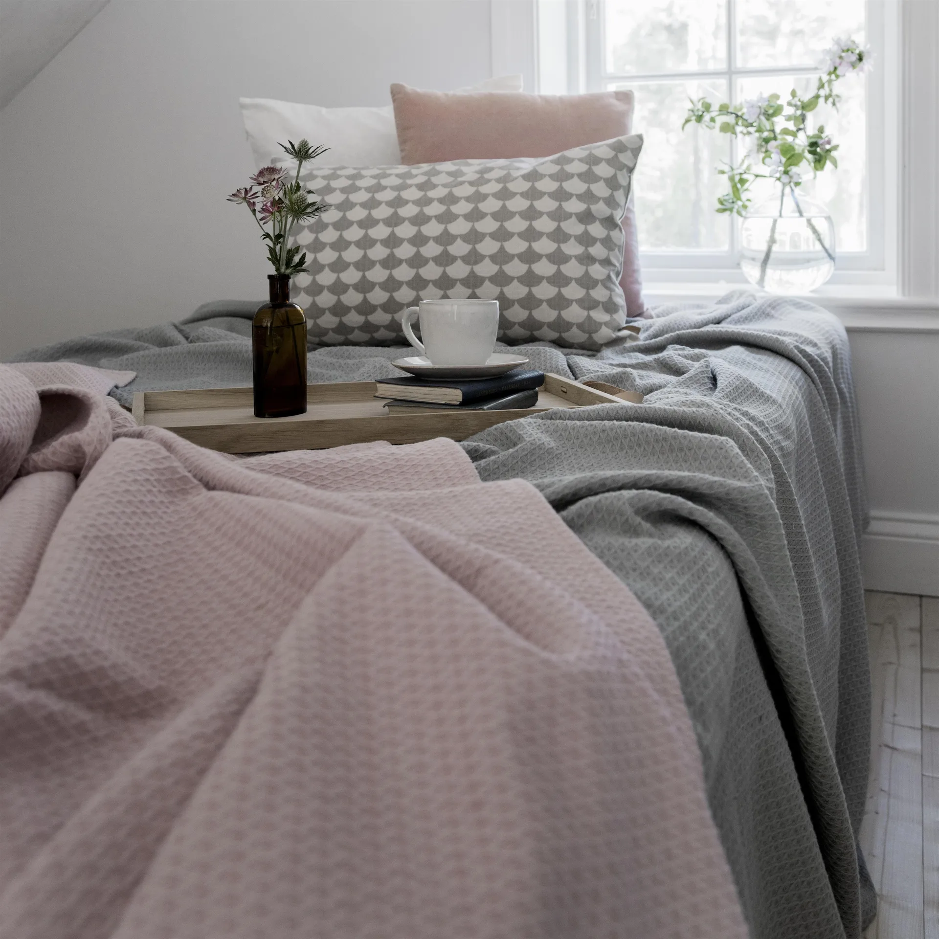 Kimono överkast 139x260 cm, dusty rose (rosa) Scandi Living