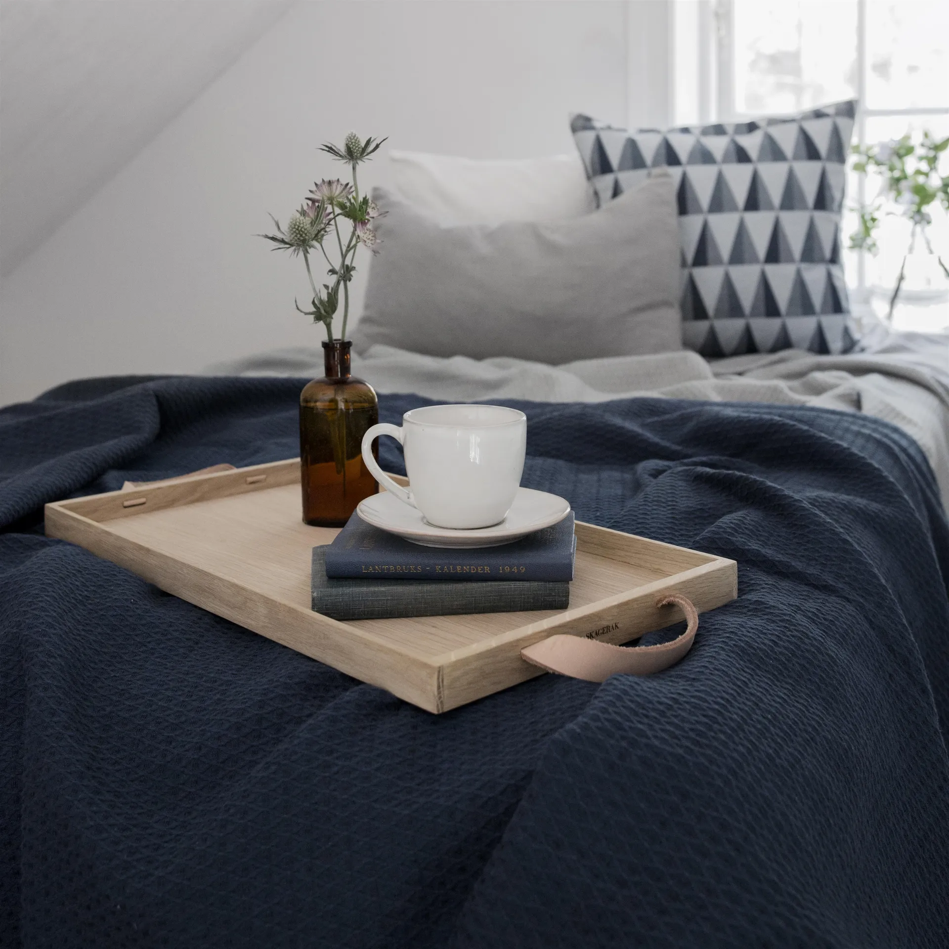 Kimono överkast 260x260 cm, Storm blue (blå) Scandi Living
