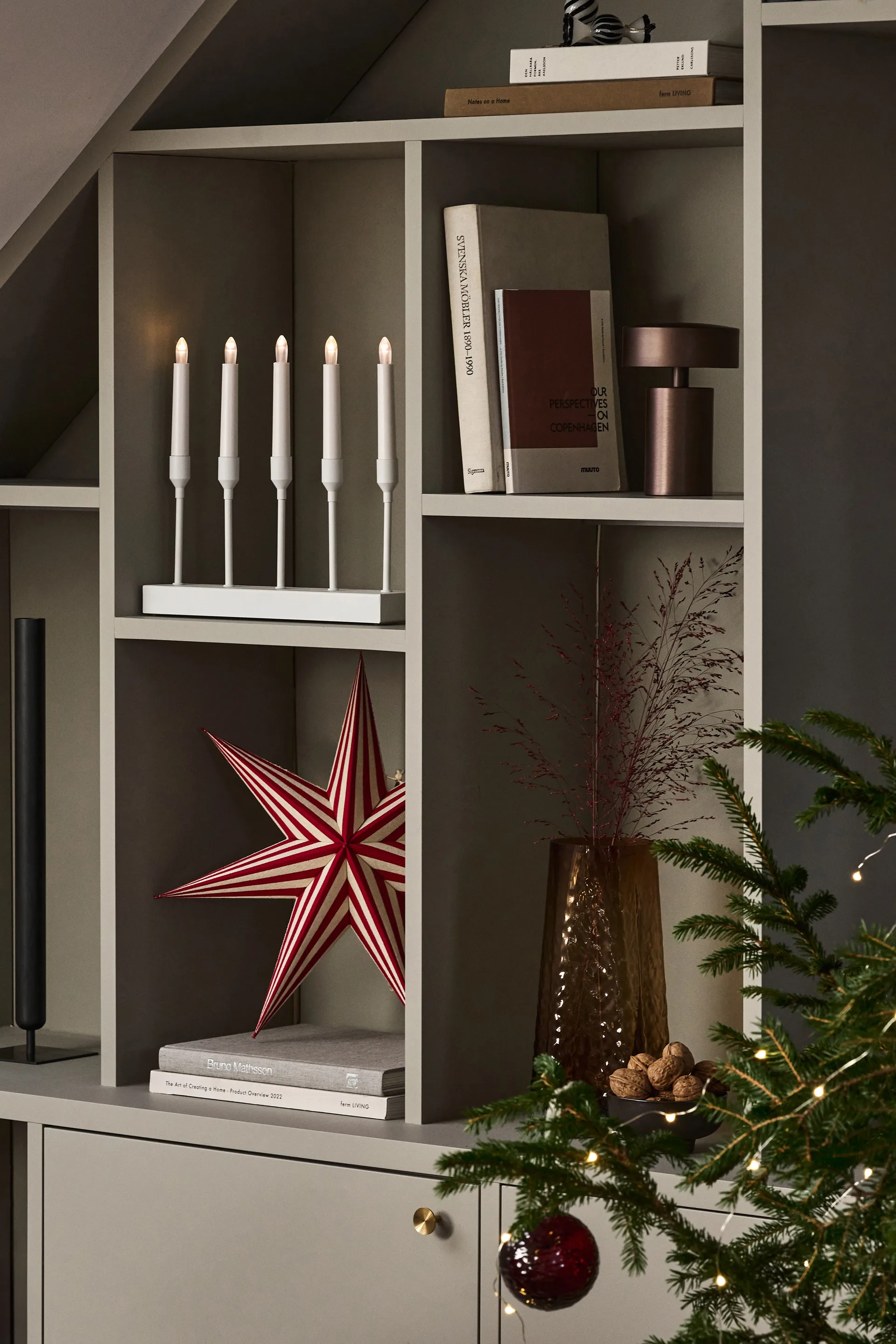 Kindle portabel adventsljusstake 30 cm, Vit Scandi Living
