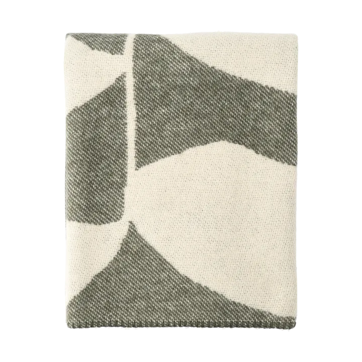 Leaf ullpläd 130x170 cm - Khaki grön - Scandi Living
