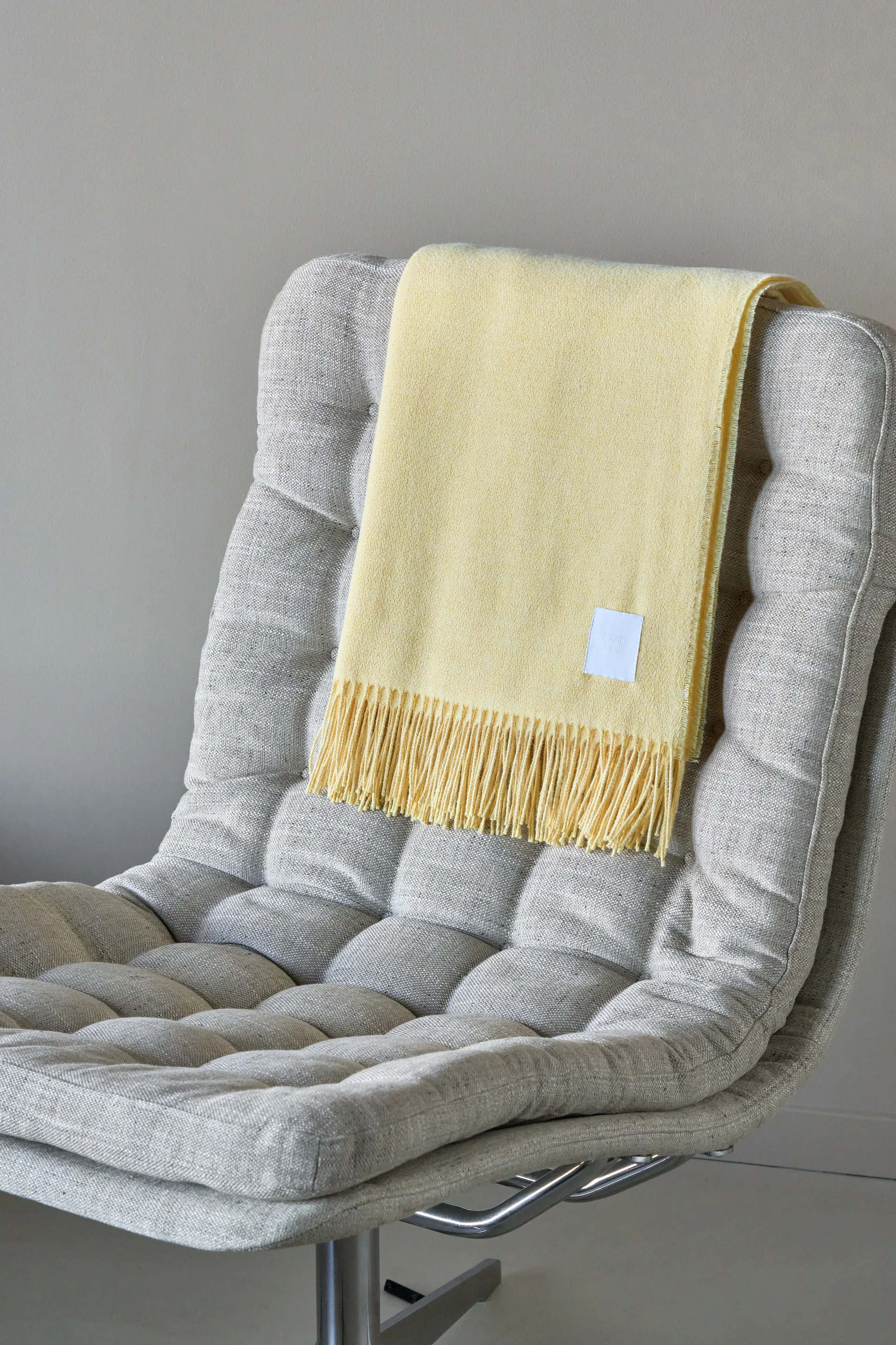Loom bomullspläd 125x170 cm, Buttercream Scandi Living