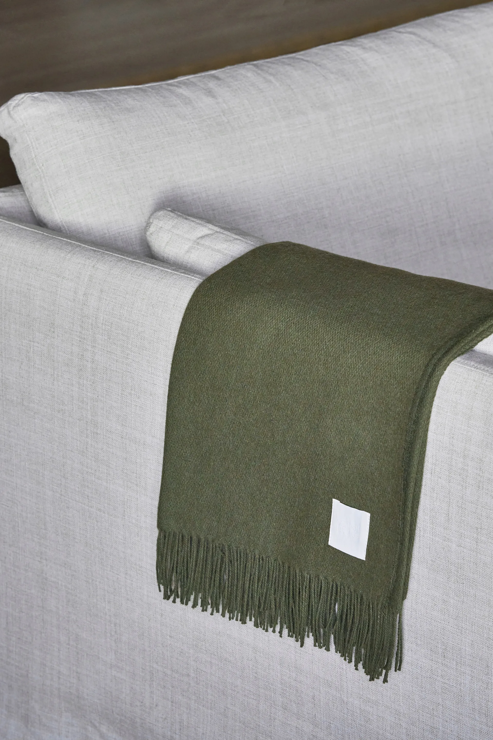 Loom bomullspläd 125x170 cm, Khaki Scandi Living