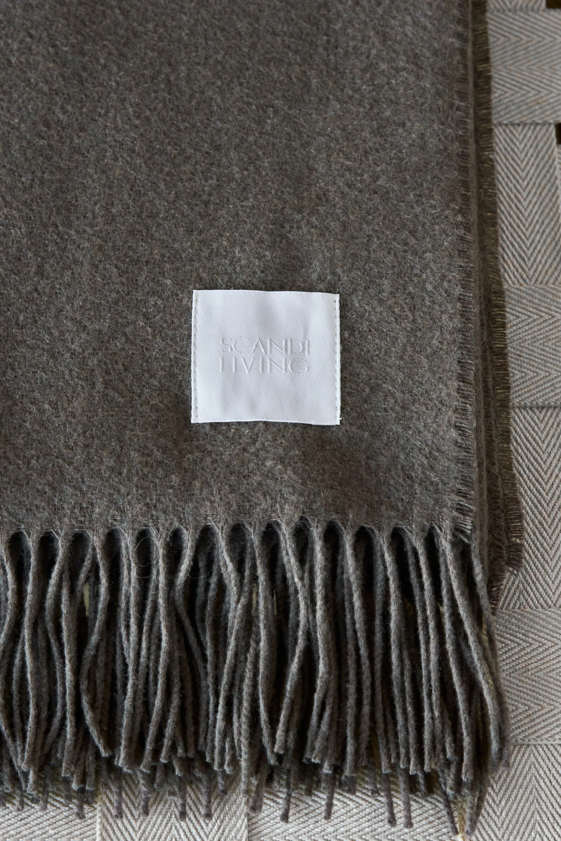 Loom bomullspläd 125x170 cm, Taupe Scandi Living