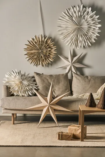 Luna adventsstjärna Ø80 cm 2-pack - Vit med prickar - Scandi Living