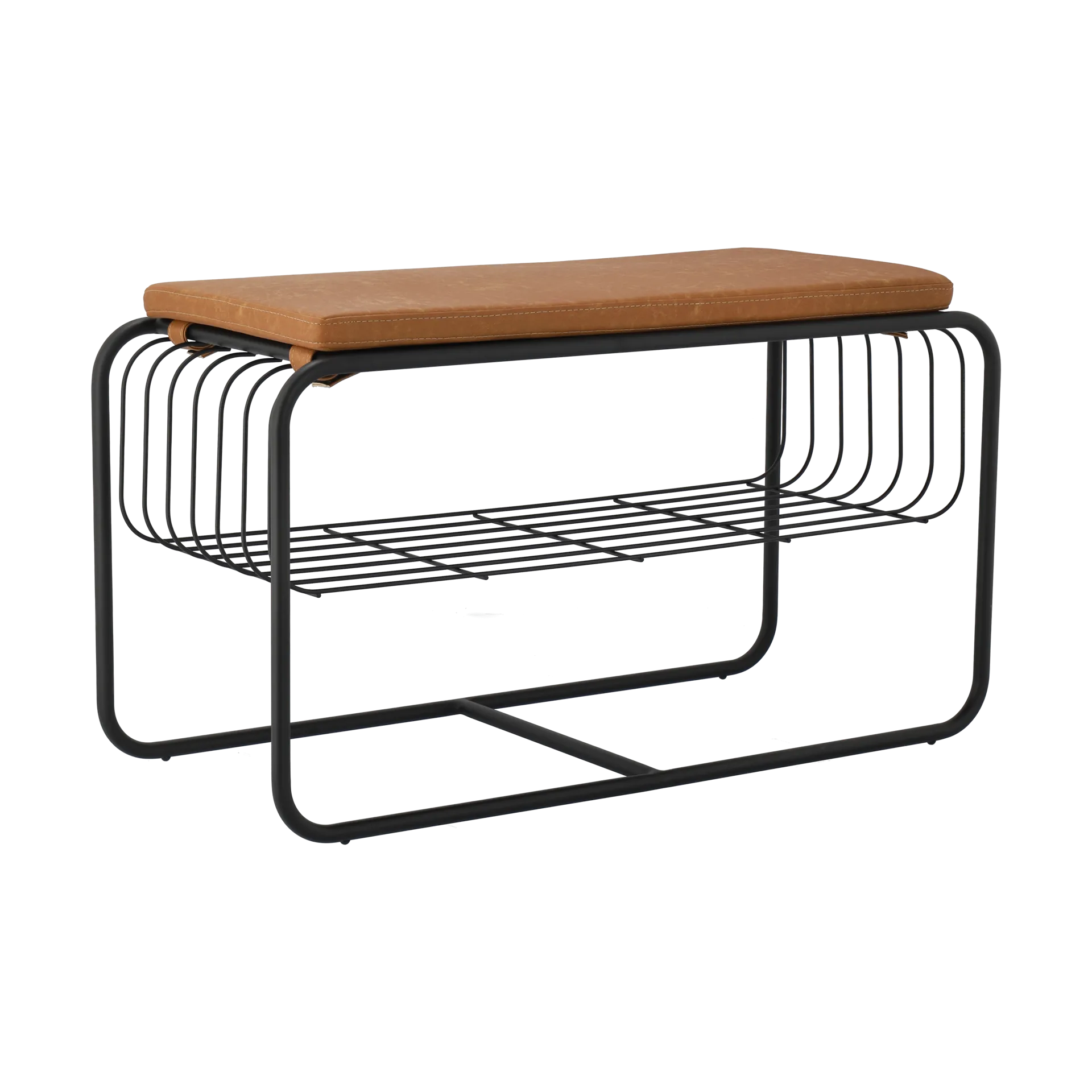 Nod bänk/skohylla 80x36x42 cm, Black Scandi Living