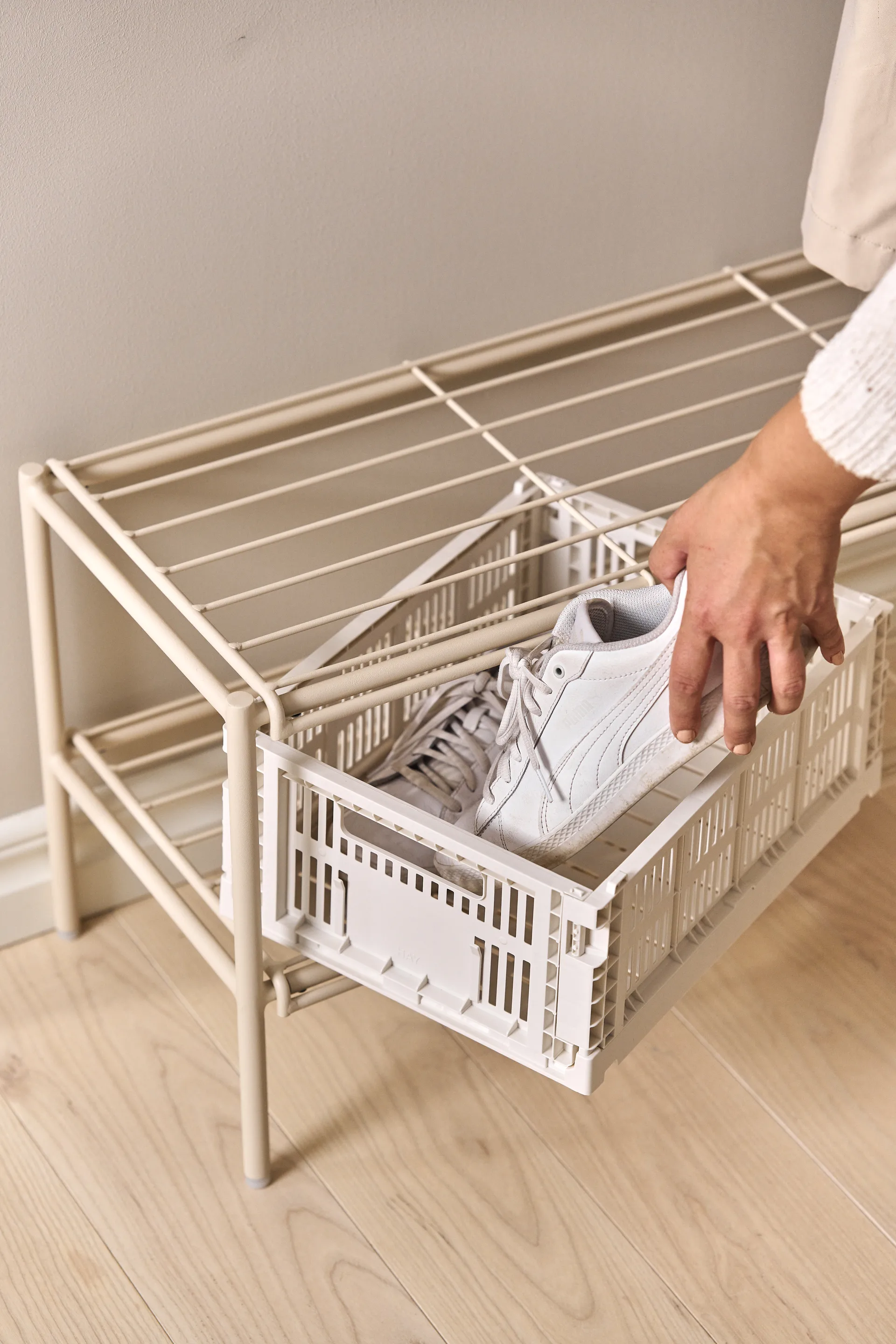 Nod skohylla 80x30x37 cm, Beige Scandi Living