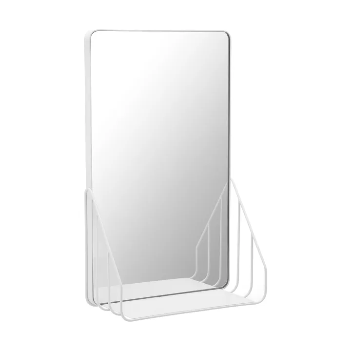 Nod spegel med hylla 30x50 cm - White - Scandi Living