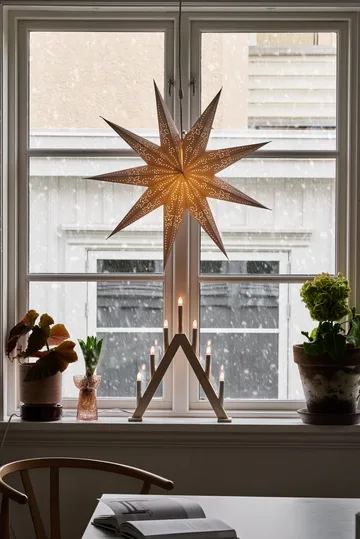 Nord adventsljusstake 40 cm - Vitlaserad - Scandi Living