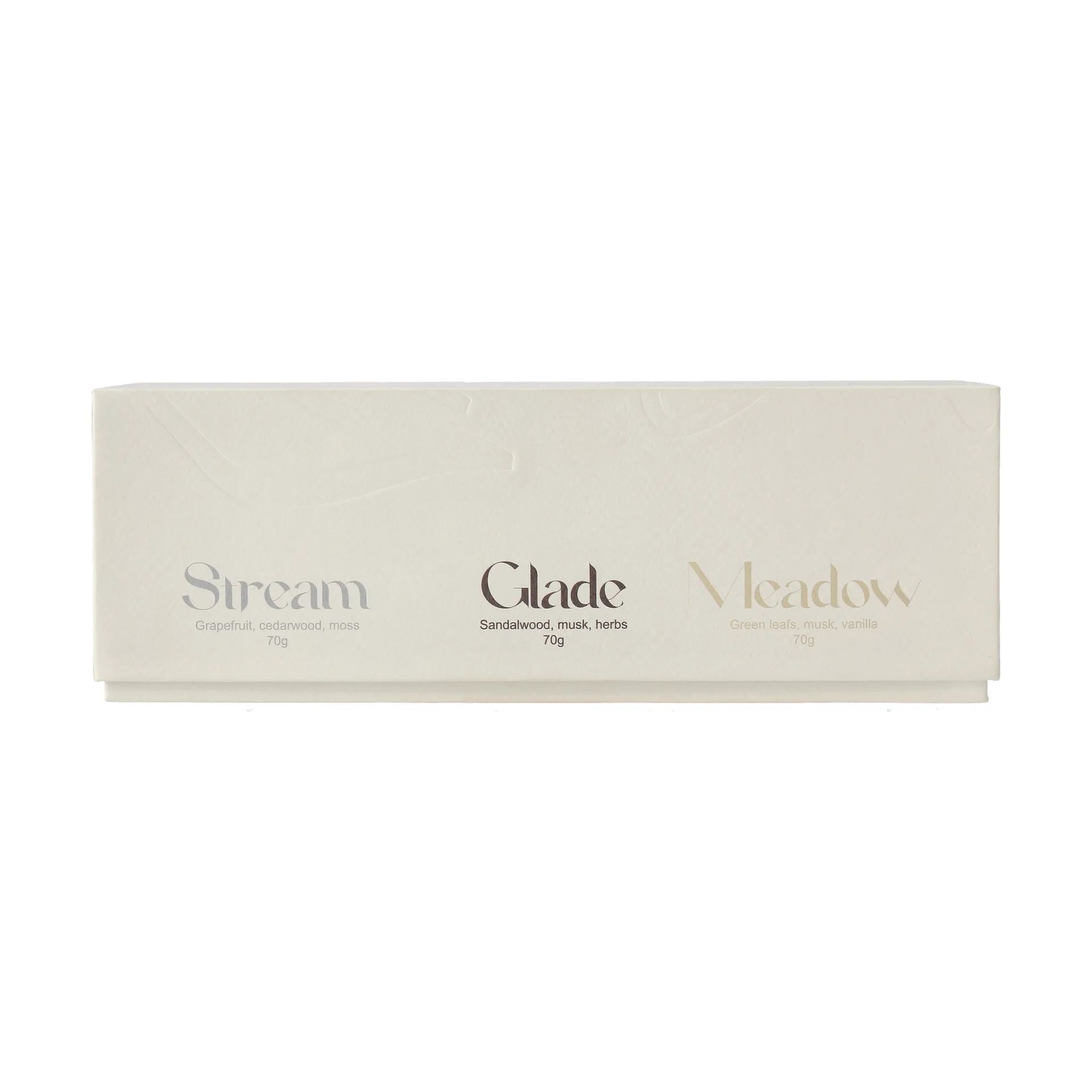 Presentförpackning doftljus 70g 3-pack, Stream/Glade/Meadow Scandi Living