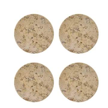 Ridge glasunderlägg Ø10 cm 4-pack - Marmor - Scandi Living