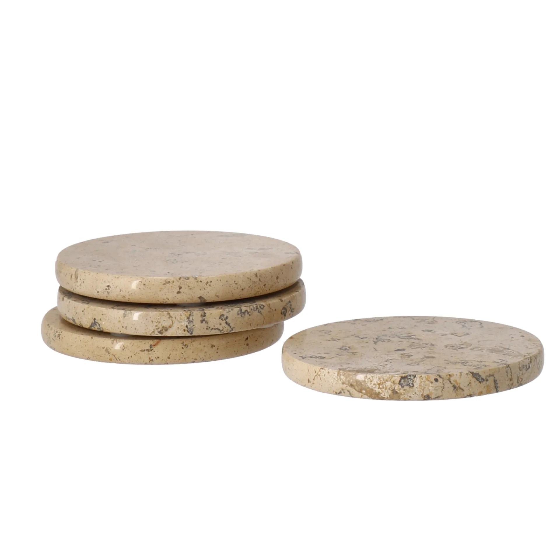 Ridge glasunderlägg Ø10 cm 4-pack, Marmor Scandi Living