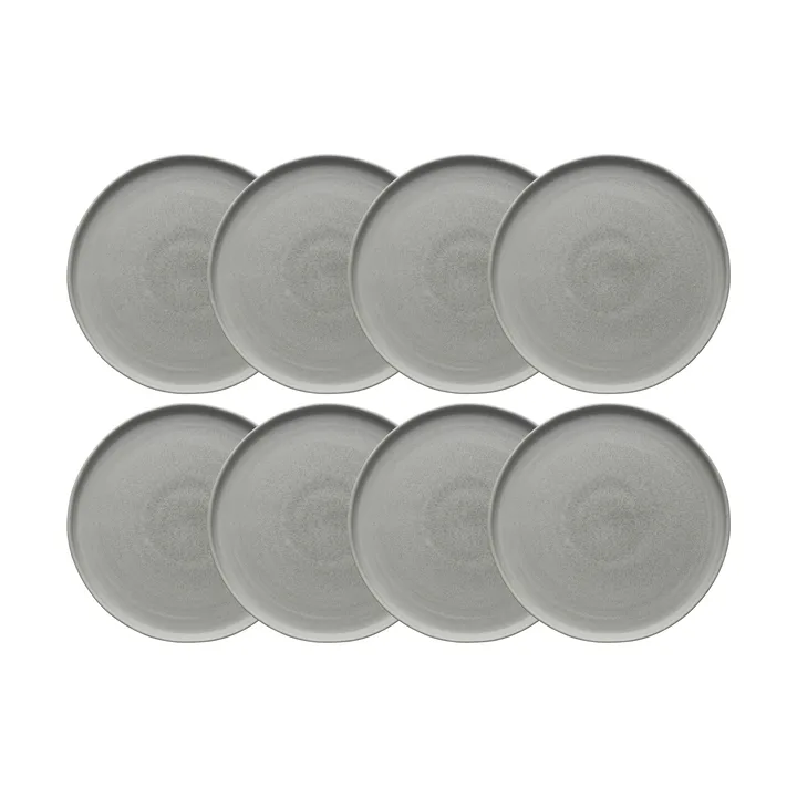 Sandsbro mattallrik ljusgrå, Ø26 cm, 8-pack - Scandi Living