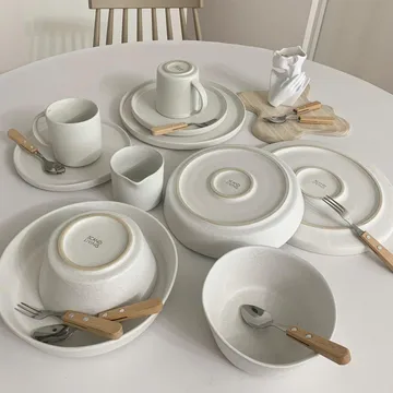 Sandsbro mattallrik offwhite, Ø26 cm, 8-pack - Scandi Living