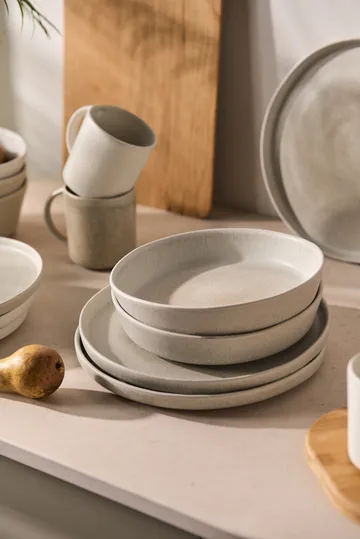Sandsbro pastatallrik ljusgrå, Ø23 cm, 8-pack - Scandi Living