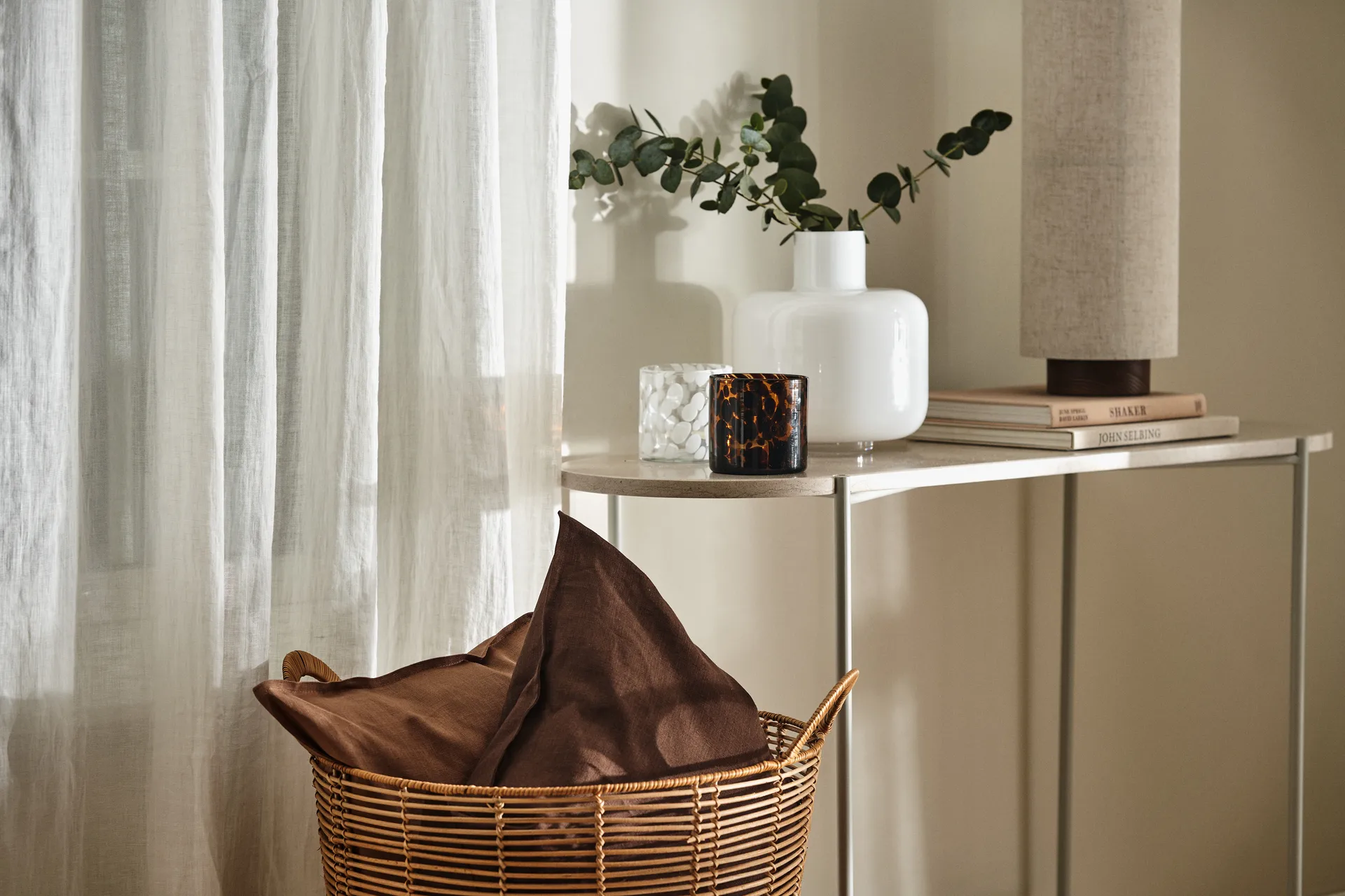 Serenity gardinlängd med multiband 129x250 cm, Vit Scandi Living
