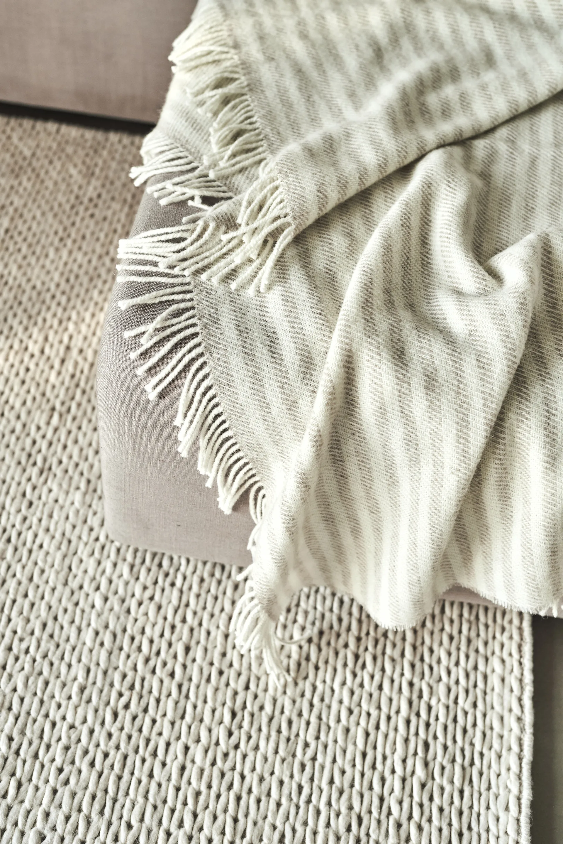 Tidal ullpläd 130x180 cm, Beige Scandi Living