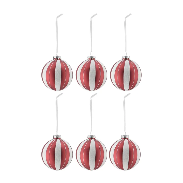 Tradition julgranskula 6-pack - Red/white - Scandi Living