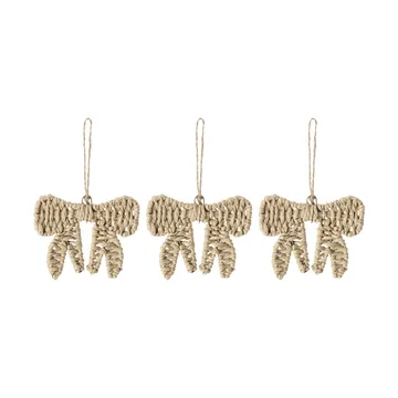 Twine julgranshänge rosett 3-pack - Natur - Scandi Living