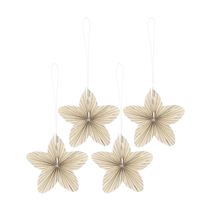 Twinkle julgranshänge 4-pack - Guld randig - Scandi Living