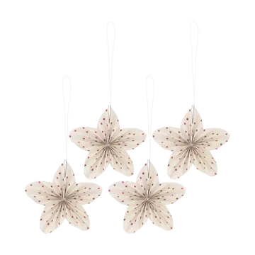 Twinkle julgranshänge 4-pack - Röd prickig - Scandi Living