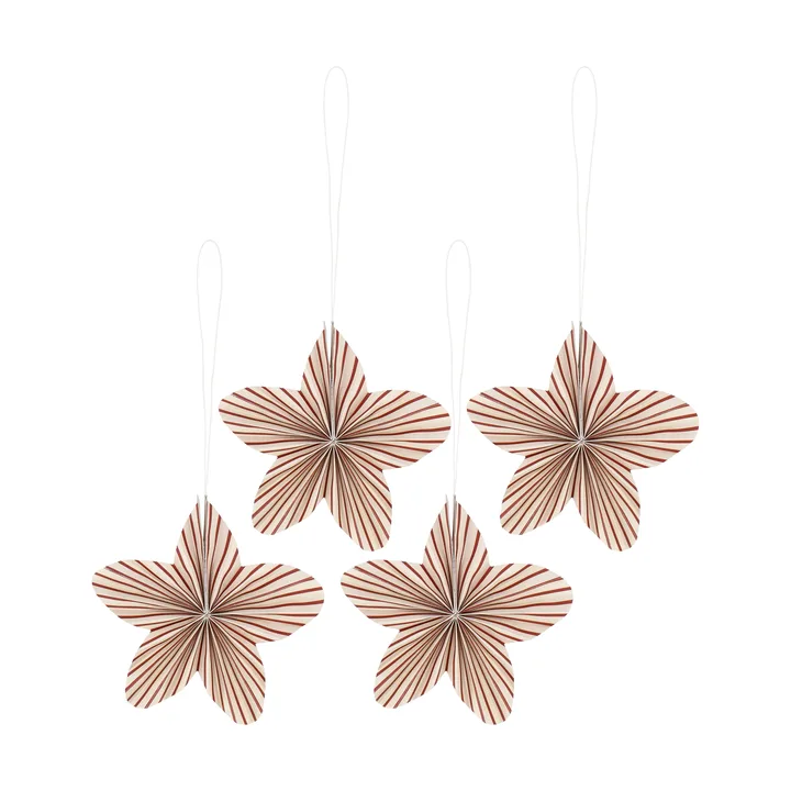 Twinkle julgranshänge 4-pack - Röd randig - Scandi Living