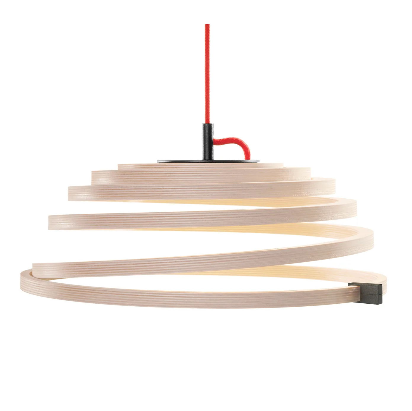 Aspiro 8000 taklampa röd sladd, Natural birch Secto Design