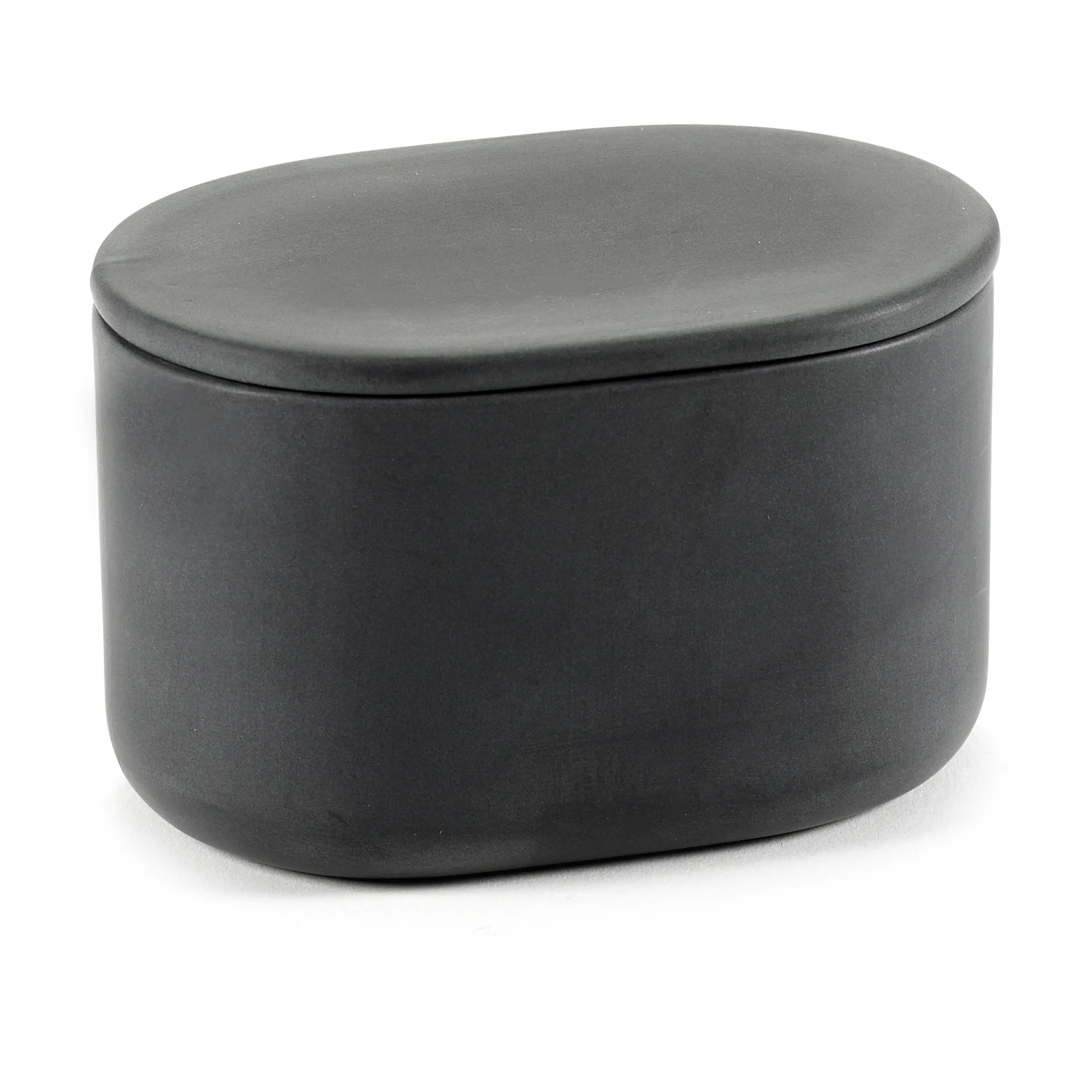 Cose förvaringsburk oval med lock hög 6,5x10,2 cm, Dark Grey Serax