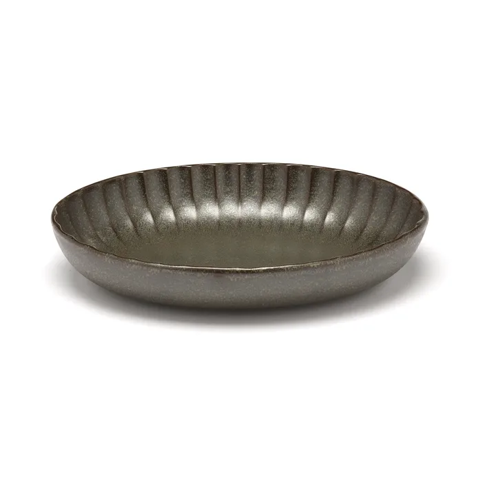Inku oval serveringsskål S 13x19 cm - Green - Serax