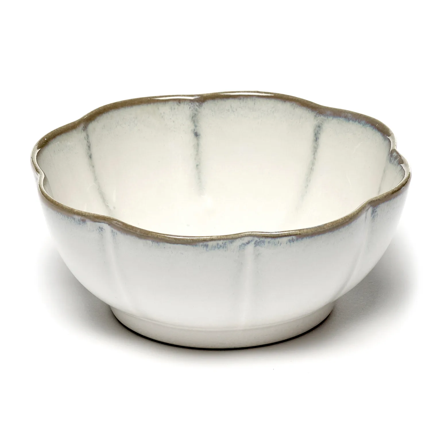 Inku räfflad skål XL Ø15 cm, White Serax