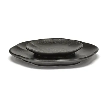 Inku räfflad tallrik M Ø13,9 cm - Black - Serax