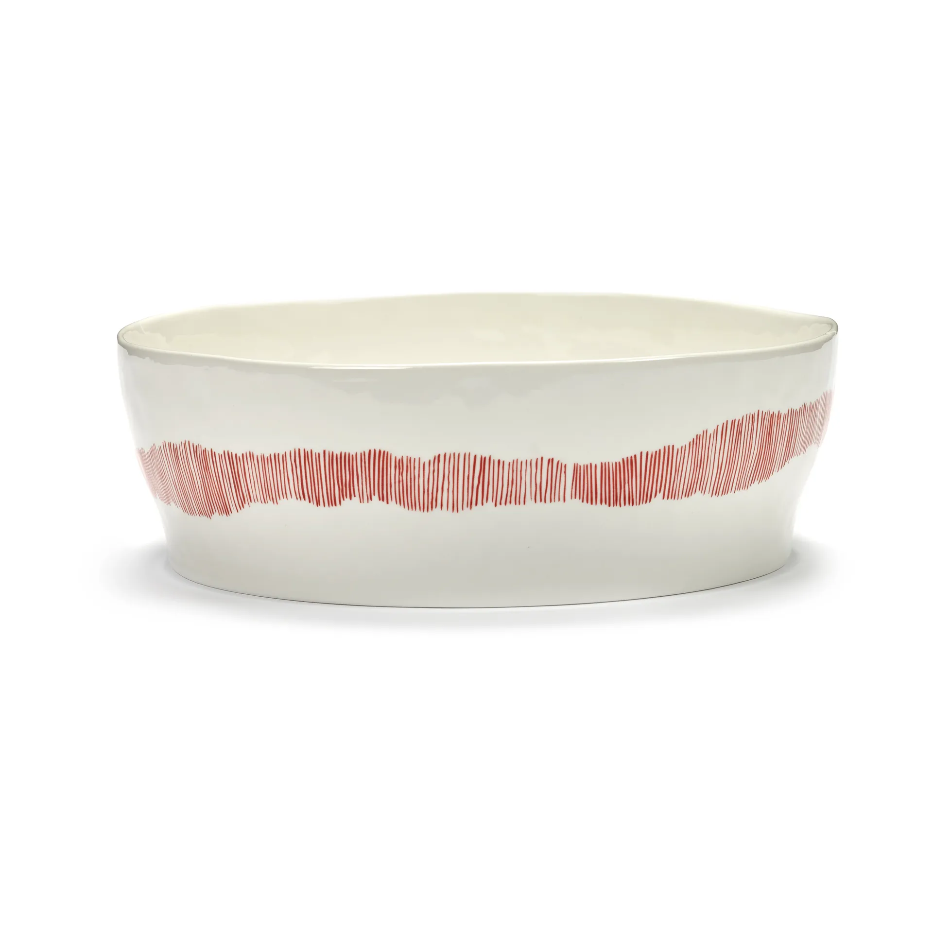 Ottolenghi Feast salladsskål Ø27,5 cm, White stripes-red Serax