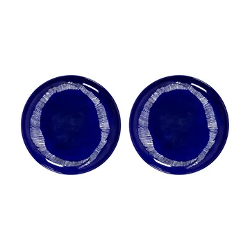 Ottolenghi Feast tallrik M Ø22,5 cm 2-pack - Dark blue stripes-white - Serax