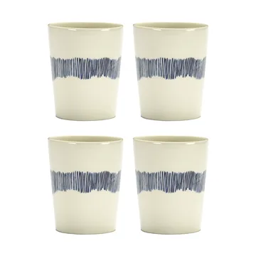 Ottolenghi Feast tekopp 33 cl 4-pack - White stripes-blue - Serax