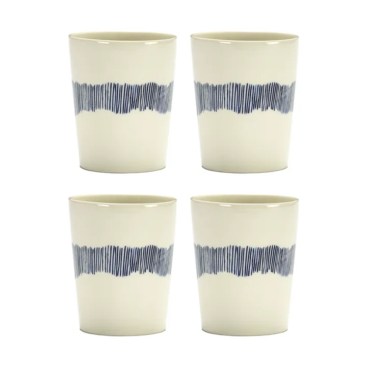 Ottolenghi Feast tekopp 33 cl 4-pack - White stripes-blue - Serax