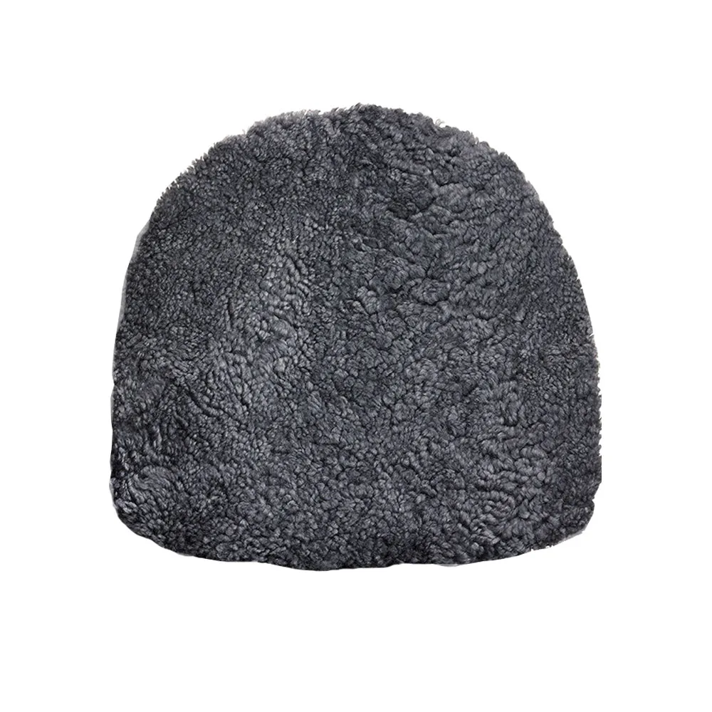 Buzz stolsdyna fårskinn, Charcoal-svart läderimitation Skandilock