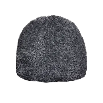 Buzz stolsdyna fårskinn - Charcoal-svart läderimitation - Skandilock