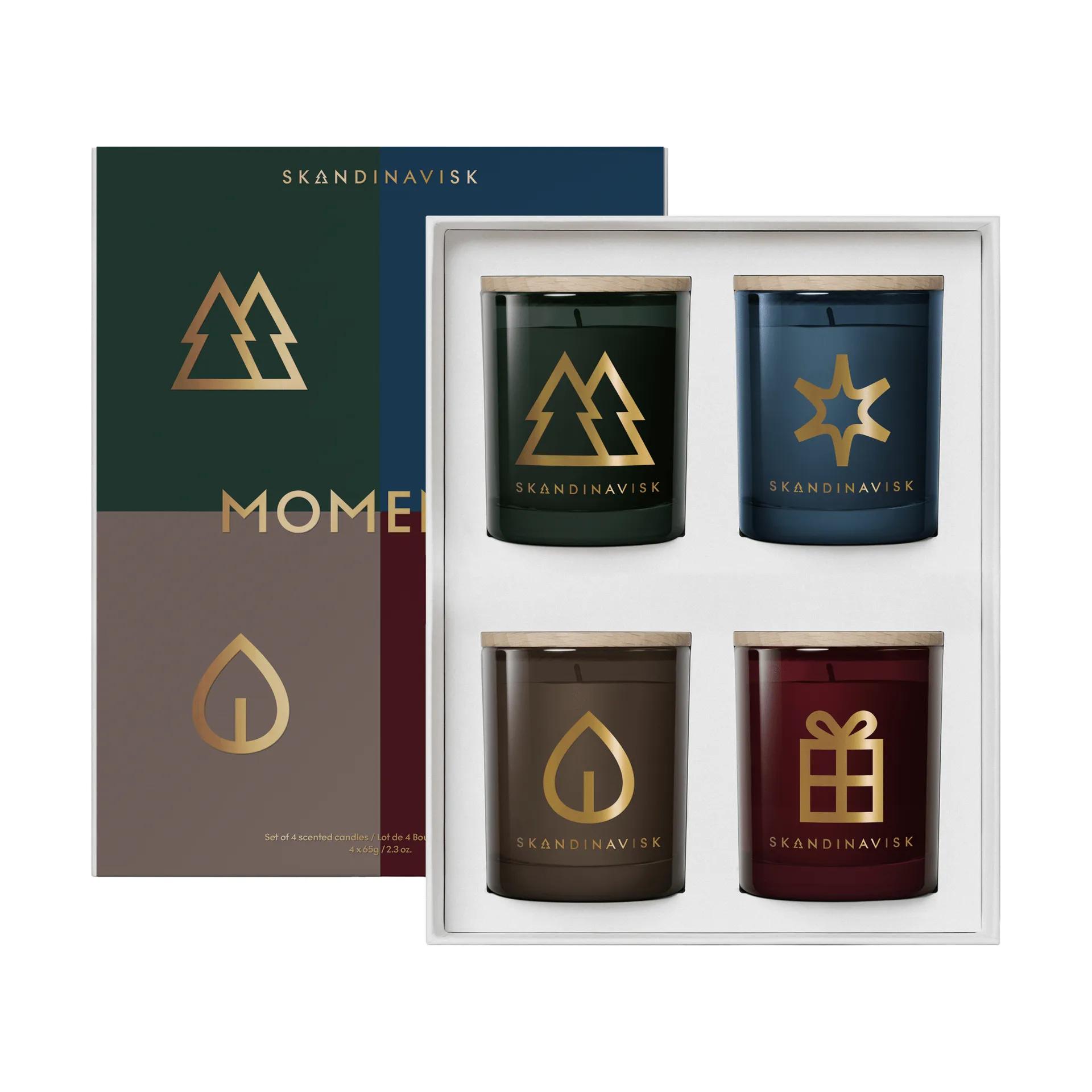 Moments doftljus gåvoset 4 delar, 65 g Skandinavisk