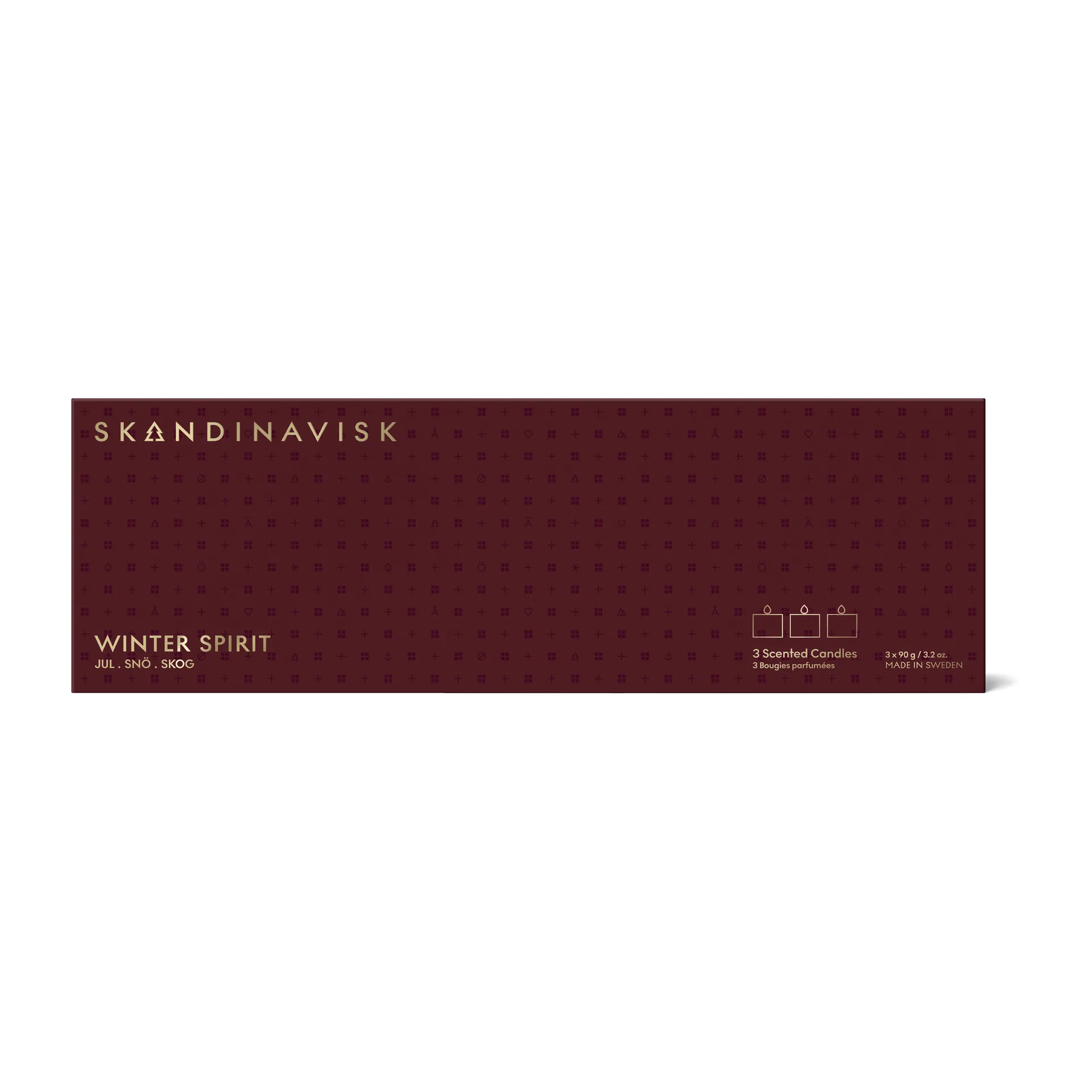 Winter Spirit Mini ljus gåvoset 3 delar, 3x90g Skandinavisk