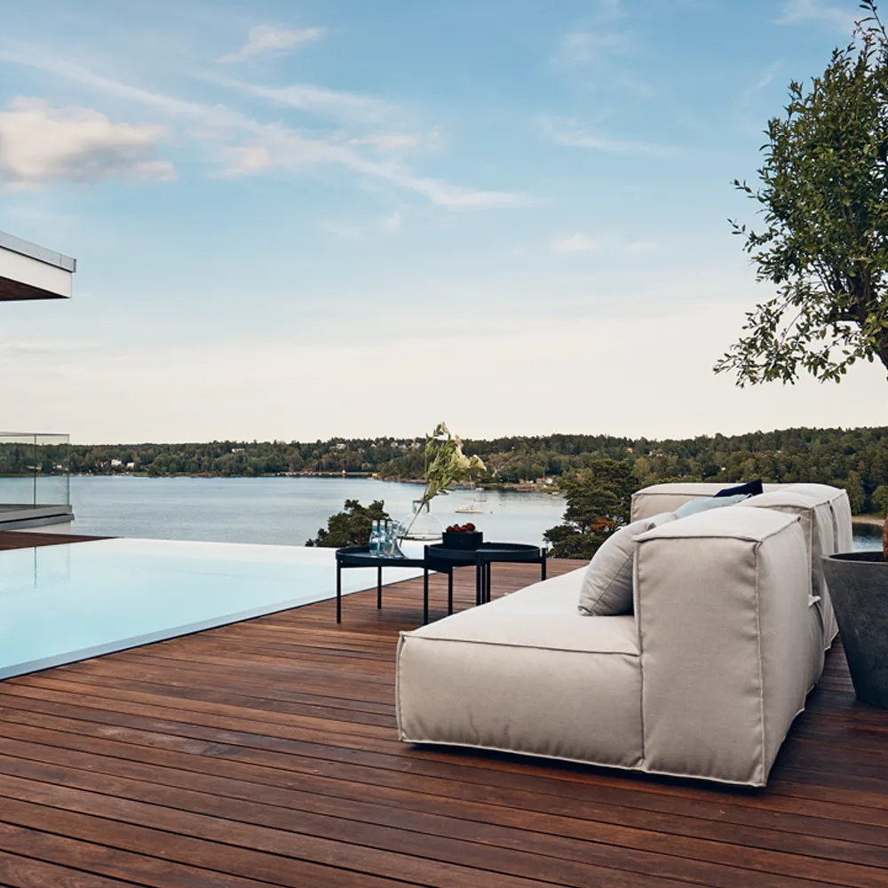 Asker soffmodul, Sunbrella Sling taupe beige, mittdel small Skargaarden