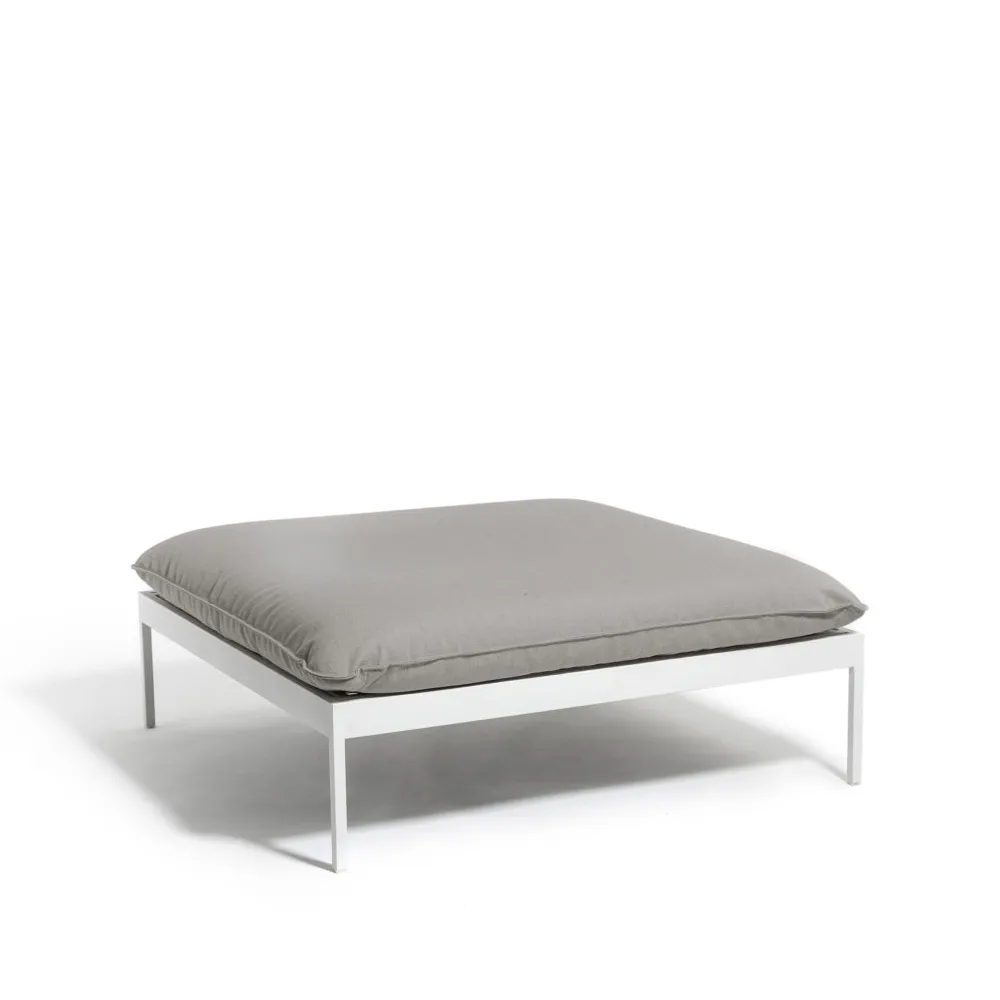 Bönan fotpall, Sunbrella Sling light grey, ljusgrå aluminium ram Skargaarden