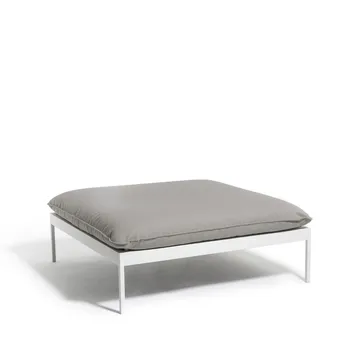 Bönan fotpall - Sunbrella Sling light grey, ljusgrå aluminium ram - Skargaarden