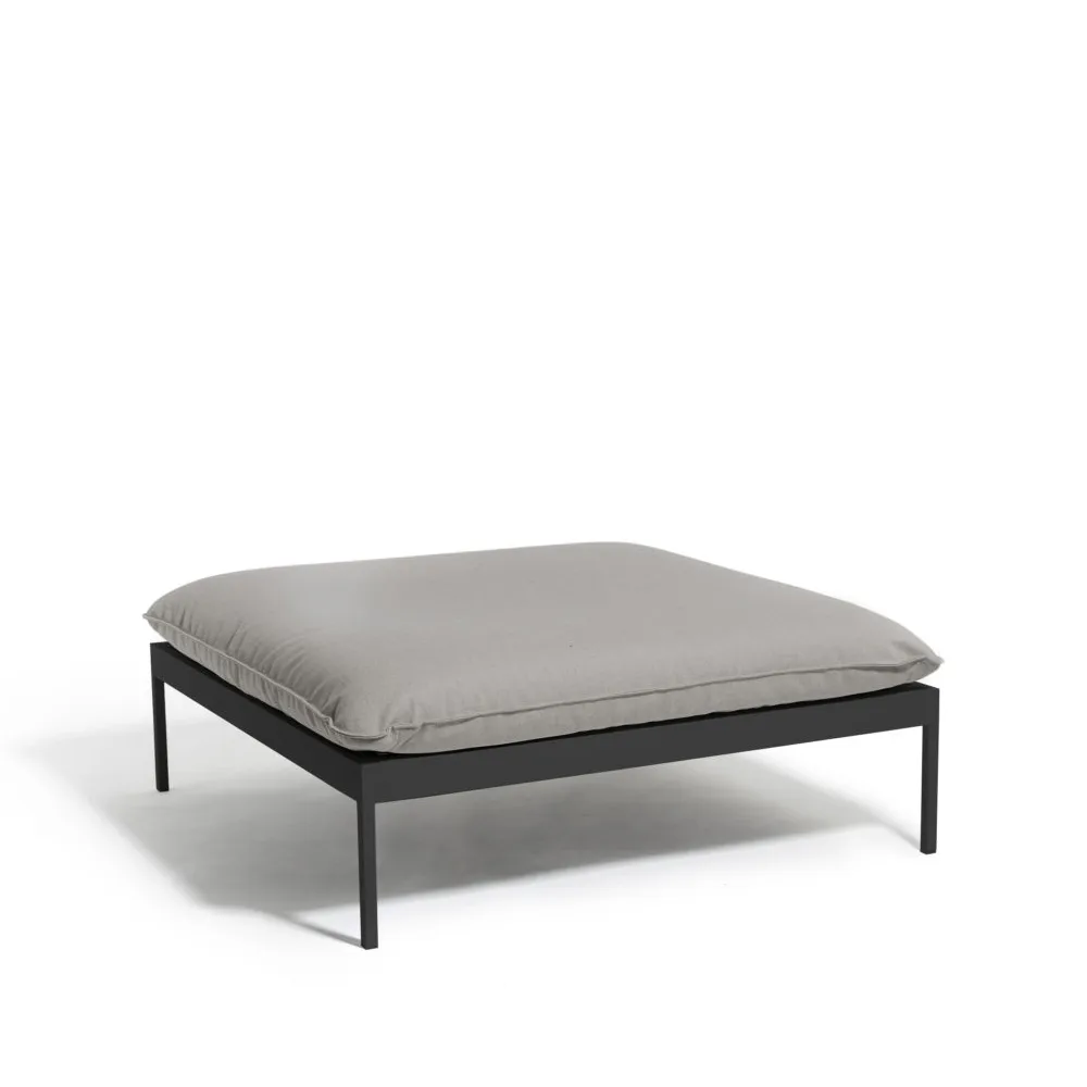 Bönan fotpall, Sunbrella Sling light grey, mörkgrå aluminium ram Skargaarden