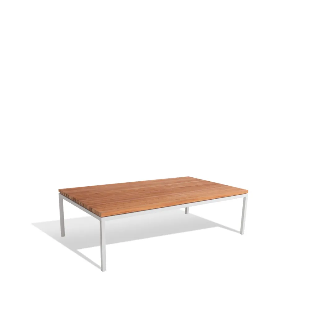 Bönan loungebord, Teak, small, ljusgrå aluminiumram Skargaarden