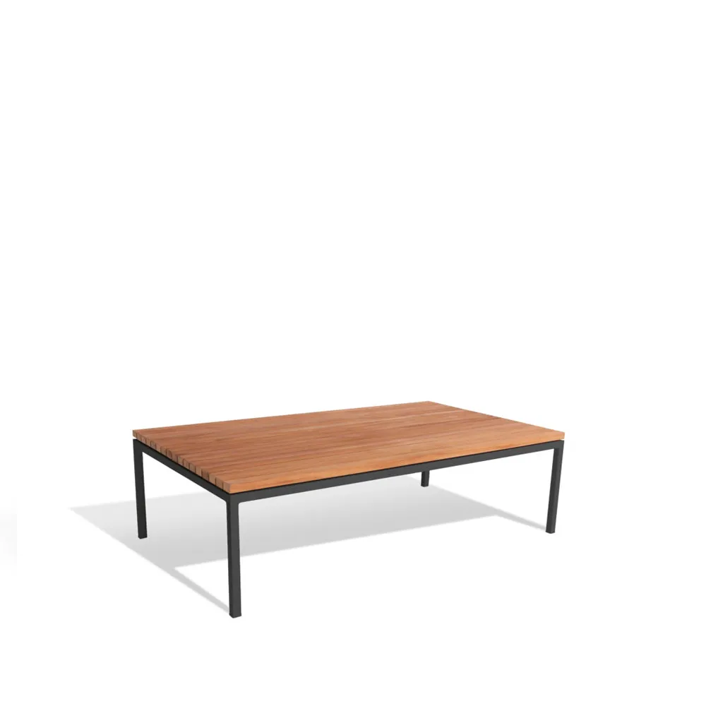 Bönan loungebord, Teak, small, mörkgrå aluminium ram Skargaarden