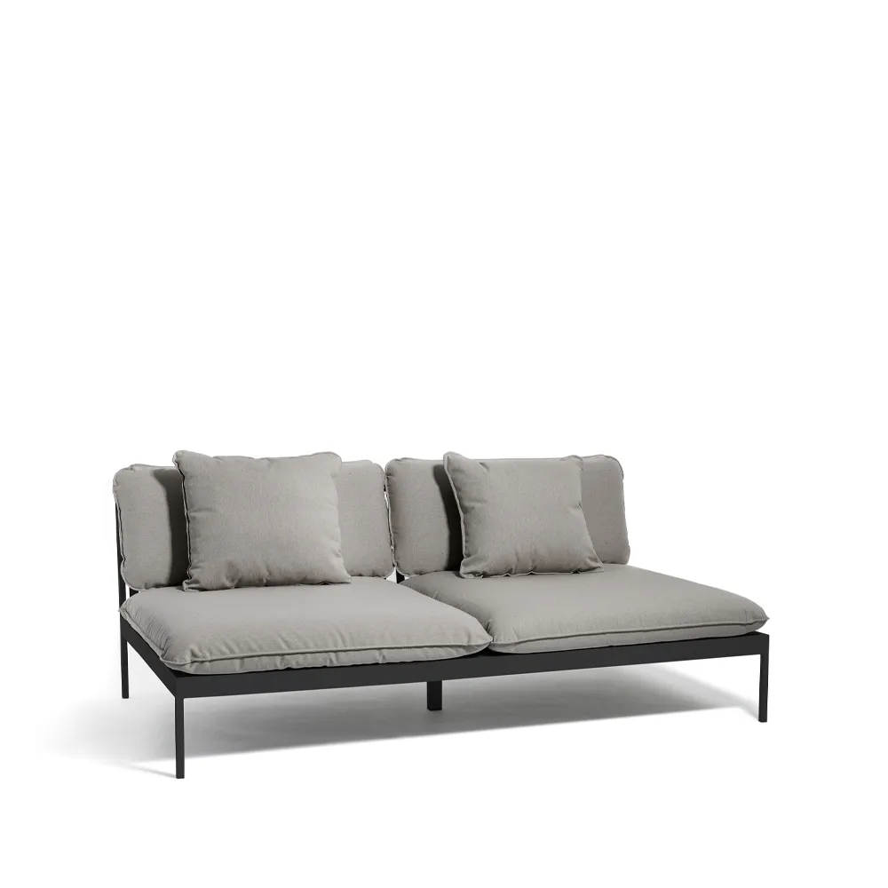Bönan modulsoffa, Fiord 551 beige, 2-sits, mörkgrå aluminium ram Skargaarden