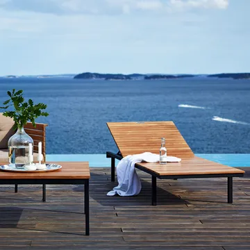 Häringe solsäng - Sunbrella Natté Nature Grey-teak-svart - Skargaarden